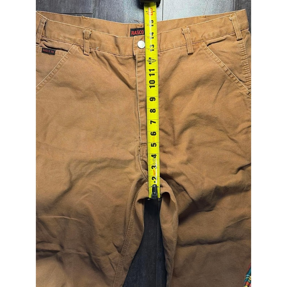 Rasco FR Carpenter Pants Mens 38x32 Brown Duck Flame Resistant Workwear CBF1215 - Picture 7 of 9